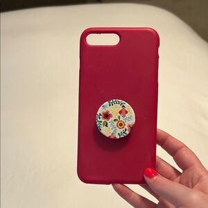 Red Phone Case with Floral PopSocket